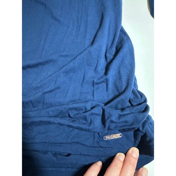 Women L Vince Camuto blue 3/4 sleeve wrap v-neck blouse top shirt work casual - Picture 4 of 10